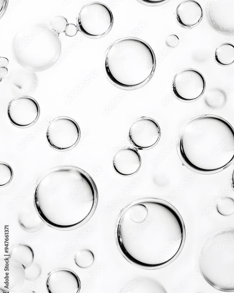 A white background with small water bubbles floating in the air A white background with small water bubbles floating in the air