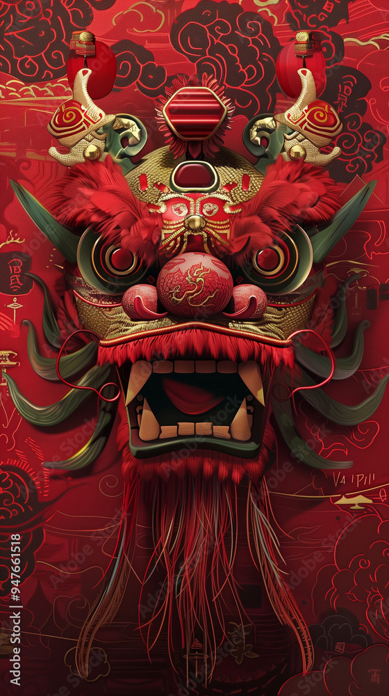chinese dragon on red wall chinese dragon on red wall