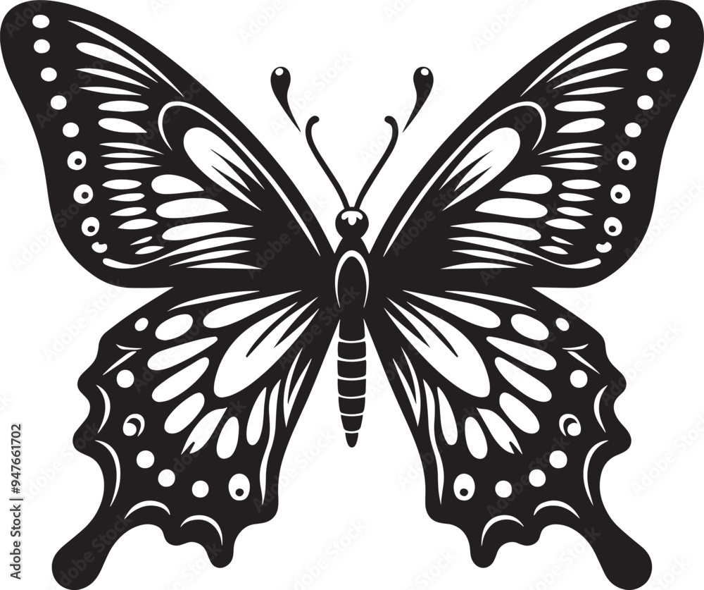 Beautiful butterfly insect silhouette illustration isolated on a white background Beautiful butterfly insect silhouette illustration isolated on a white background