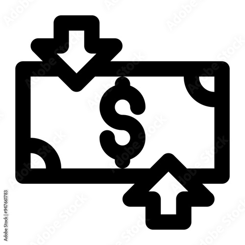 nominal value, value, current value, current price, business outline icon