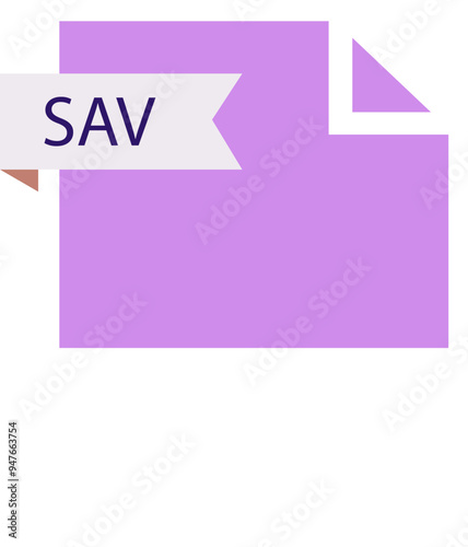 SAV File format icon roe color fill