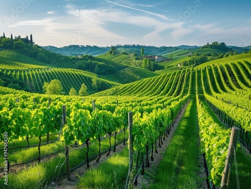 Wallpaper Mural Rolling hills covered in lush vineyards. AI. Torontodigital.ca