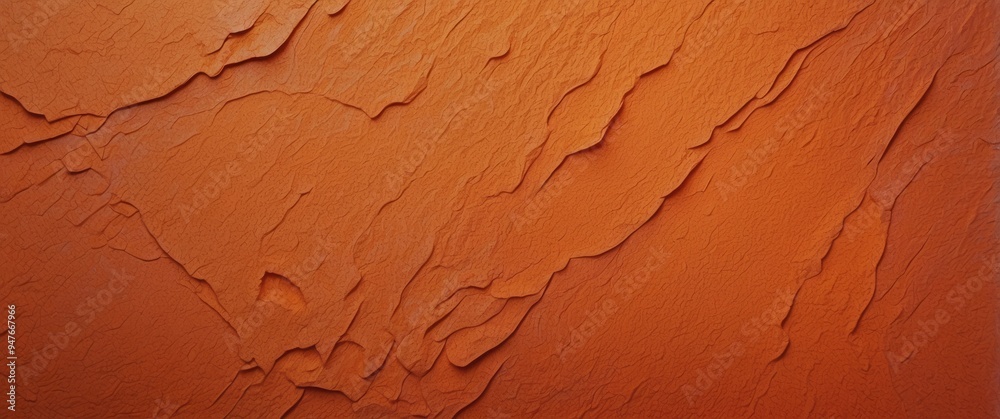 Fototapeta premium Close-up of Orange Textured Surface with Cracks and Ridges
