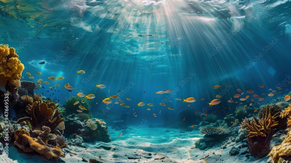 Sunrays Underwater Seascape Sunrays Underwater Seascape