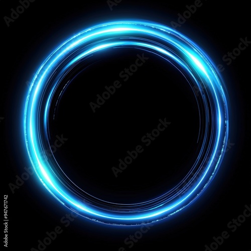 Glowing blue circle on black