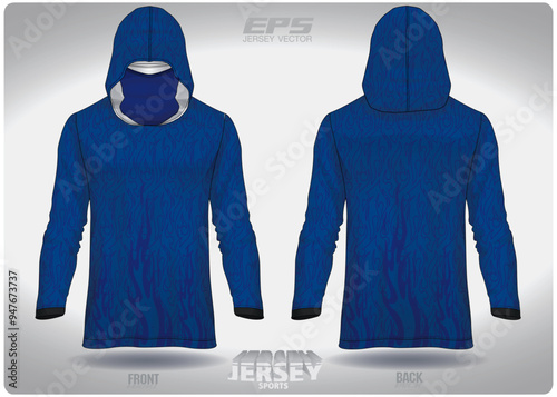 EPS jersey sports shirt vector.dark Blue fire pattern design, illustration, textile background for sports long sleeve hoodie