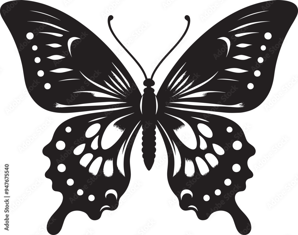 Beautiful butterfly insect silhouette illustration isolated on a white background Beautiful butterfly insect silhouette illustration isolated on a white background