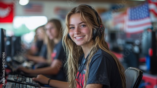 Volunteers engage in phone banking at a community center during an election campaign