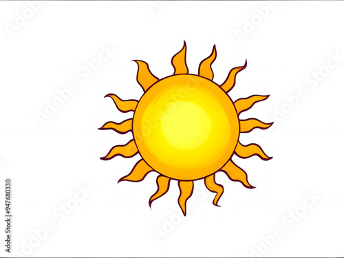 sun vector illustration. sun vector. sun illustration. cartoon sun on white background.