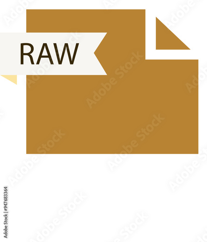 RAW File format icon roe color fill