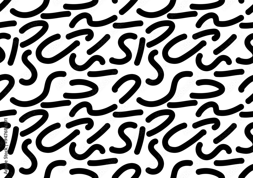 Abstract black and white line doodle art seamless pattern on a black background. For cards, frames, posters, book covers, textiles, wallpaper, wrapping and fabric. Abstract black and white line doodle art seamless pattern on a black background. For cards, frames, posters, book covers, textiles, wallpaper, wrapping and fabric.