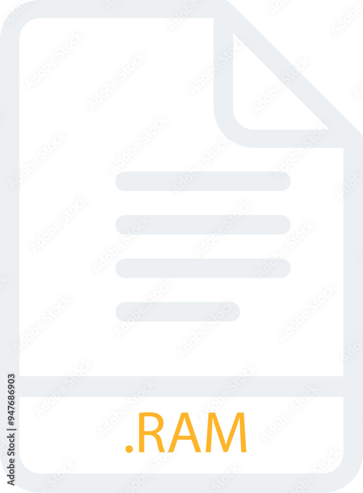 RAM File minimal icon with symbol RAM File minimal icon with symbol