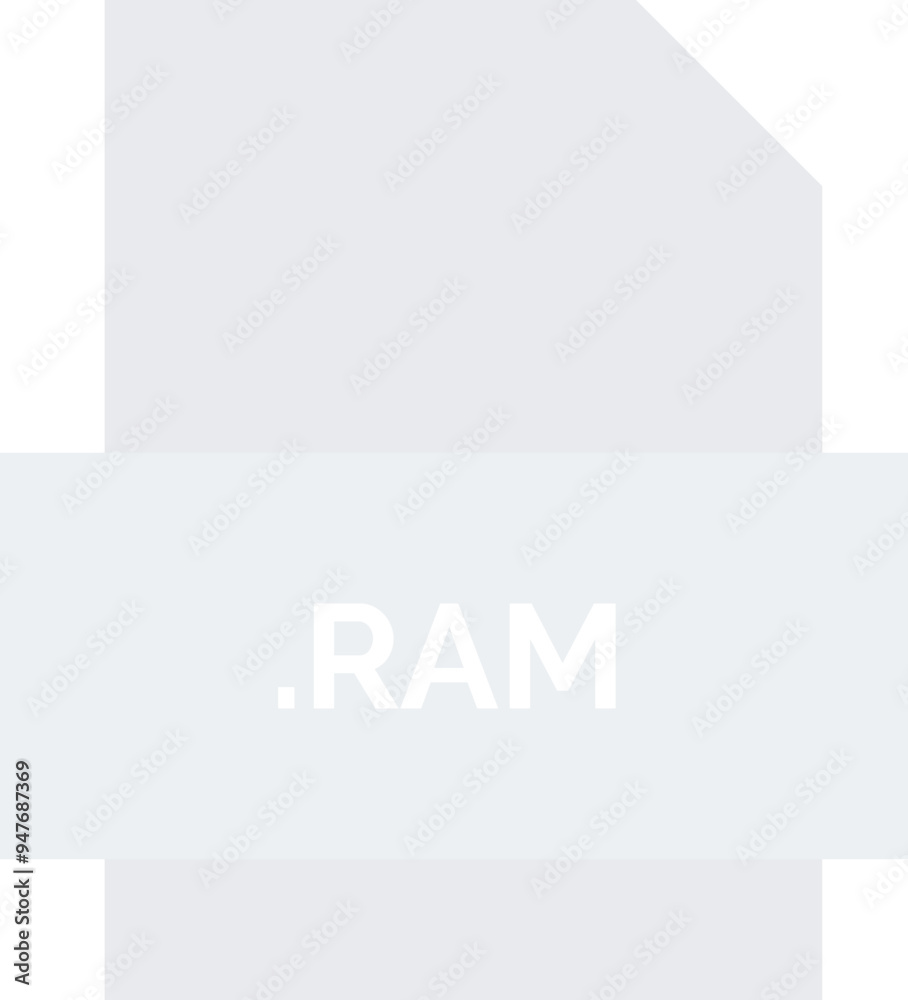 Fototapeta premium RAM File extension icon fill crisp corners with symbol