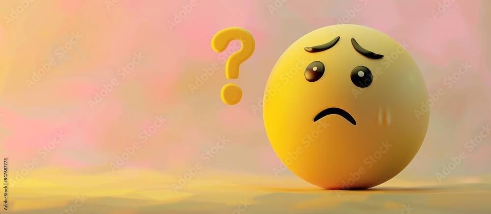 Confused 3D yellow emoji with a tilted head, raised eyebrow, and question mark, floating in a soft, pastel background. Confused 3D yellow emoji with a tilted head, raised eyebrow, and question mark, floating in a soft, pastel background.