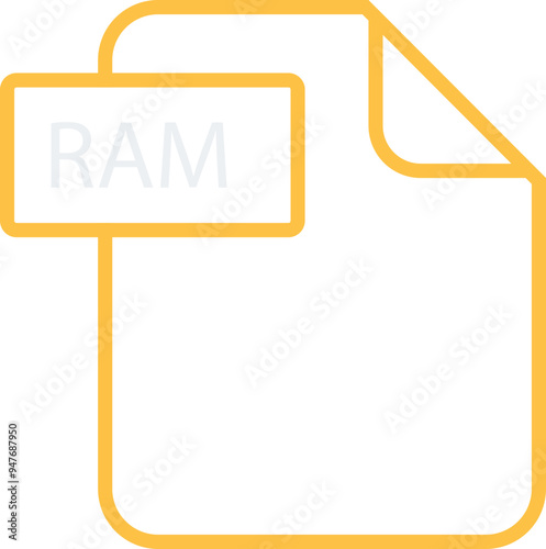 RAM File format icon rounded and spacing