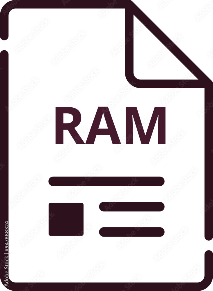 RAM File icon minimal outline with symbols RAM File icon minimal outline with symbols