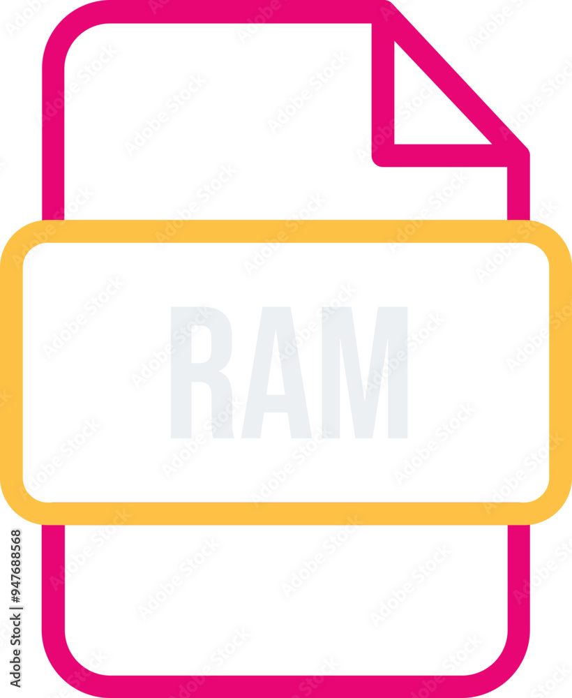 RAM File icon with bold outline RAM File icon with bold outline