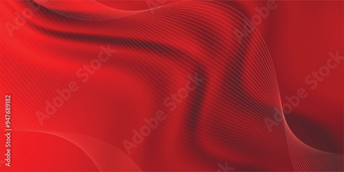 Abstract red fabric with soft wave texture background