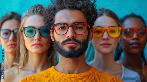 Vibrant human figures with diverse traits, passions, and abilities, categorized by buying habits and financial capabilities for targeted marketing.