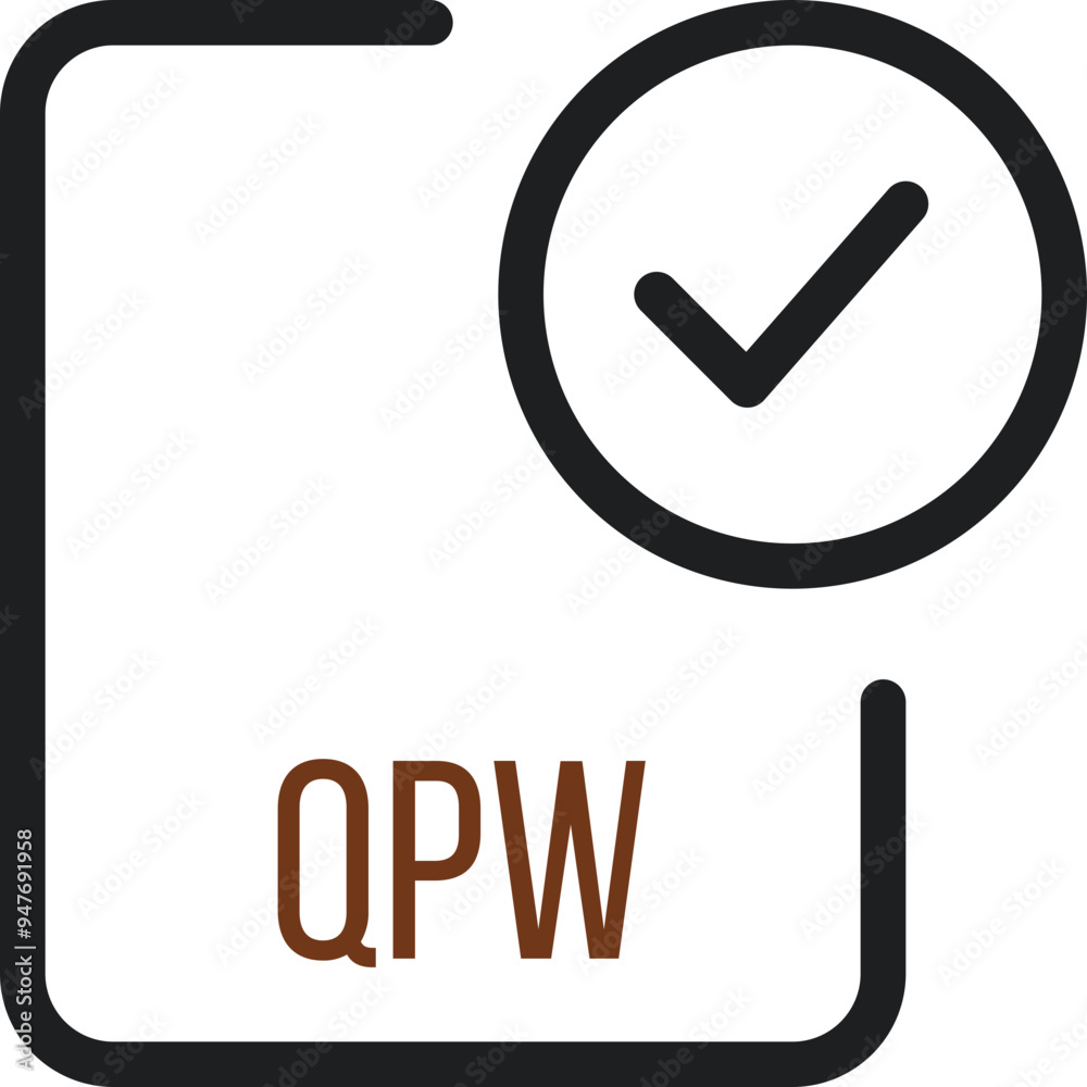 QPW File icon with checked mark QPW File icon with checked mark