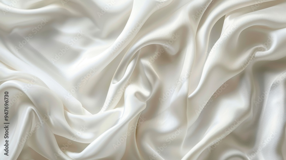 Smooth White Fabric Draped with Soft Folds Smooth White Fabric Draped with Soft Folds