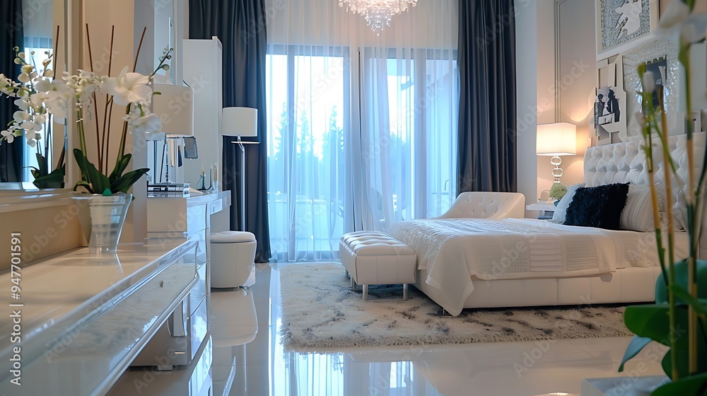 A stylish shifting area like an open display for the vanity of a trendy
