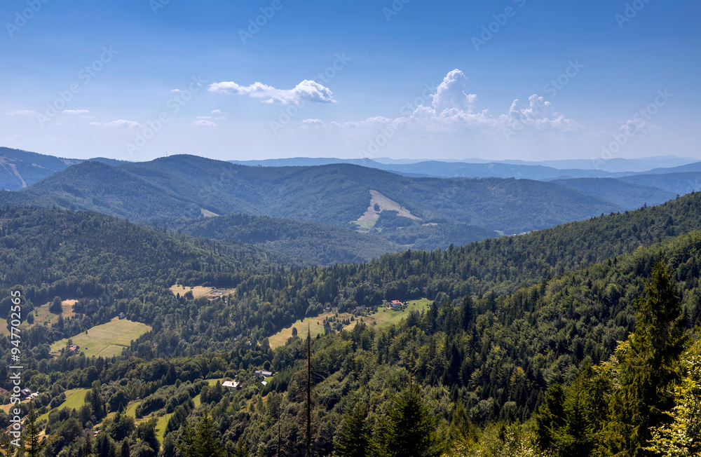 Mountainous mountain landscape on a hot summer day in late summer Mountainous mountain landscape on a hot summer day in late summer