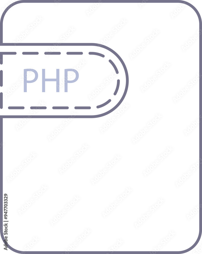PHP File icon black color and lines PHP File icon black color and lines