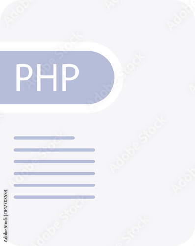 PHP File icon minimal outline with symbols