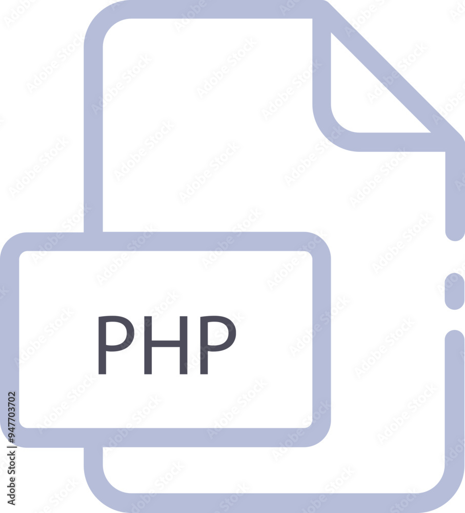 PHP File icon with bold outline PHP File icon with bold outline