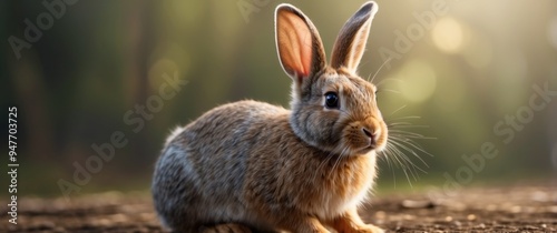 A Brown Rabbit with Large Ears and a Small Nose