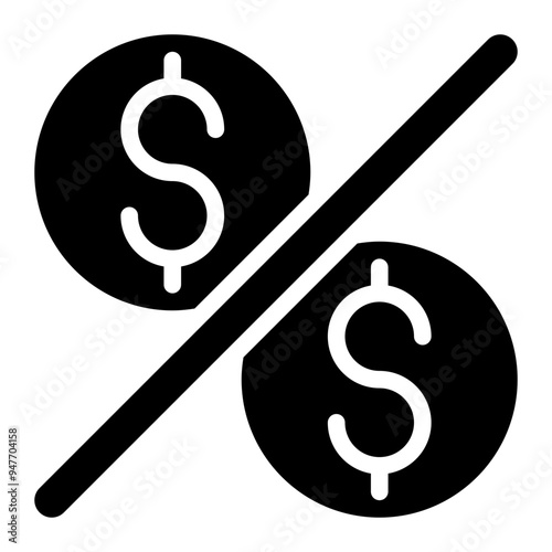 dividend, percentage, commission, share, business solid or glyph icon