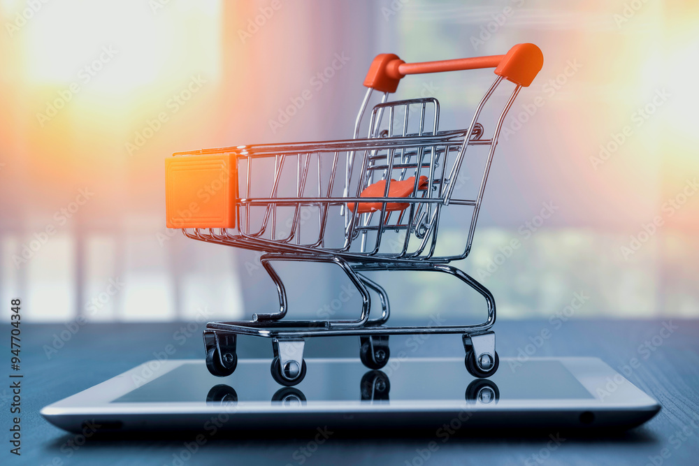 shopping cart on the table shopping cart on the table