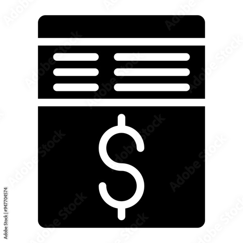 invoice factoring, invoice, business, document, payroll solid or glyph icon