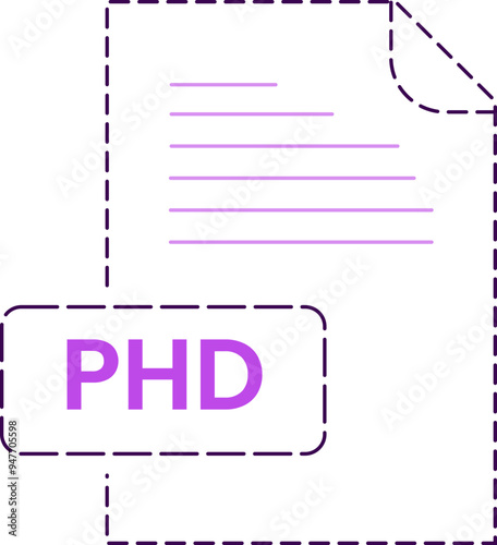 PHD icon black rounded dashed outline