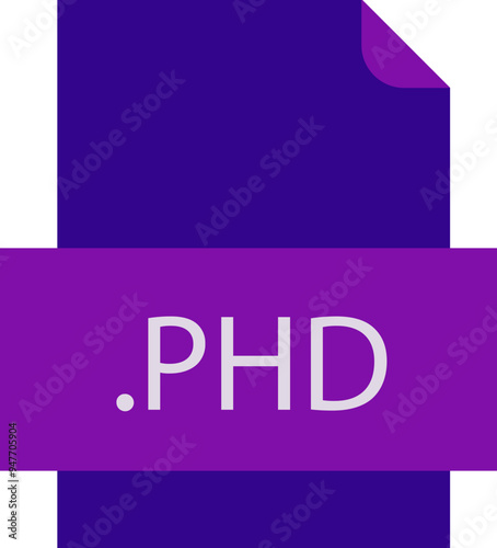 PHD File extension icon fill crisp corners with symbol