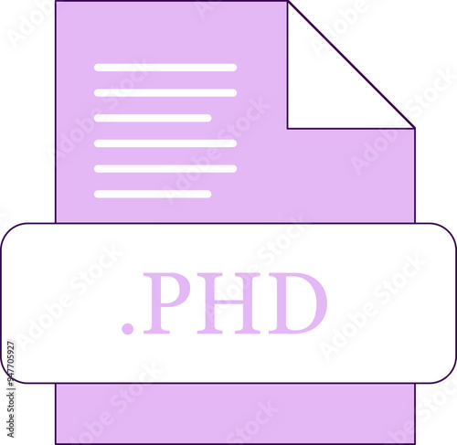 PHD File extension icon fill with minimal colors