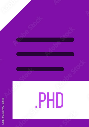 PHD File extension icon minimal colro fill