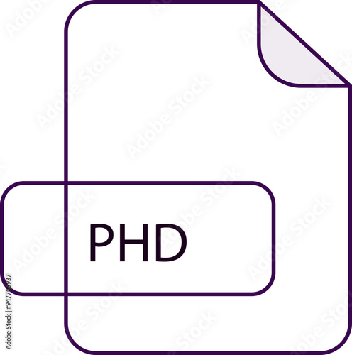 PHD File extension icon RAW thicker outline