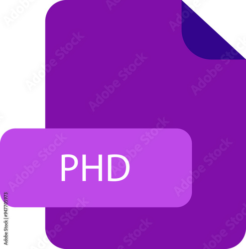 PHD file extension icon rounded corners and deep color
