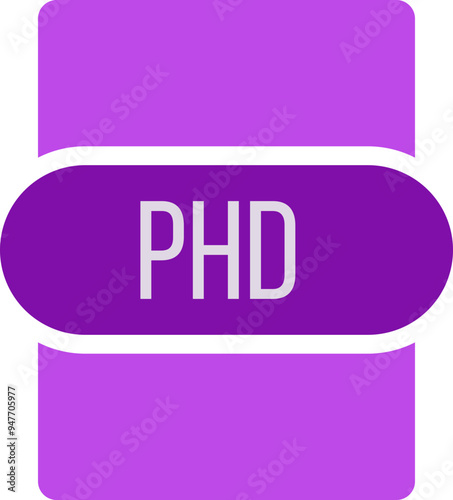 PHD File extension icon rounded and color fill