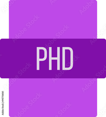 PHD File format icon fill insidse with symbol