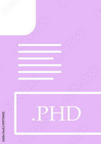 PHD File format icon fill inside