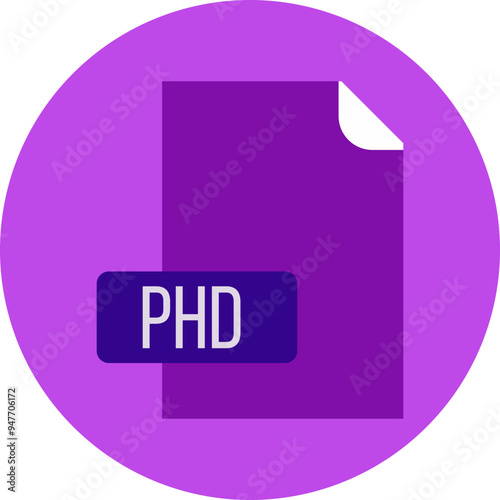 PHD File format icon rounded circle BG
