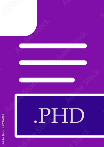 PHD File format icon outline and fill