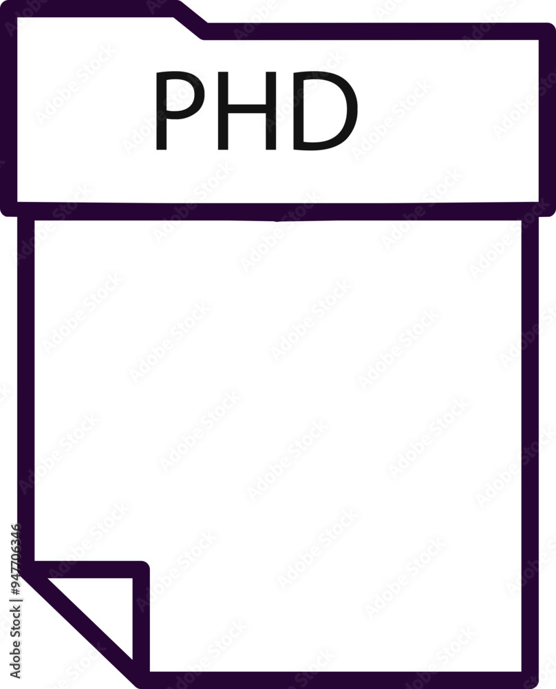 PHD File format minimal icon with thick outline PHD File format minimal icon with thick outline