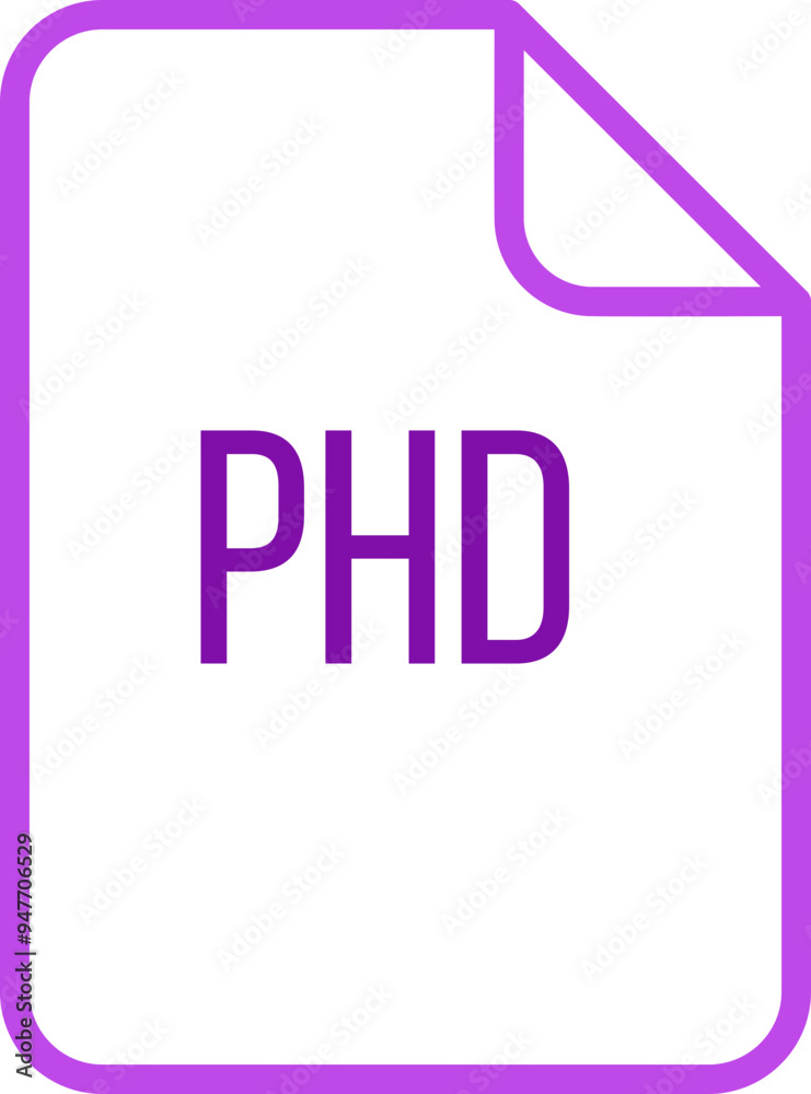 PHD File icon fill rounded corners bold outline PHD File icon fill rounded corners bold outline