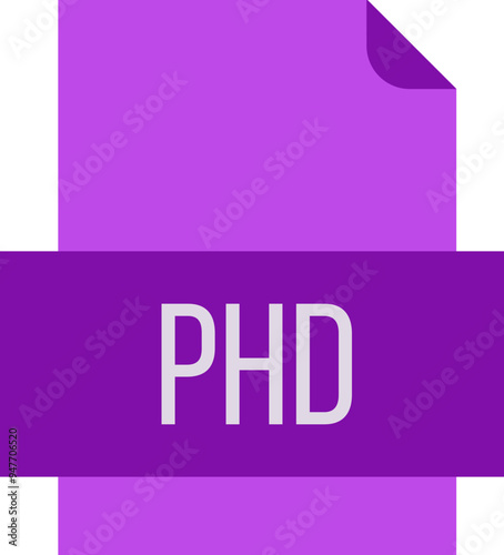 PHD File icon fill crisp corners with doted lines