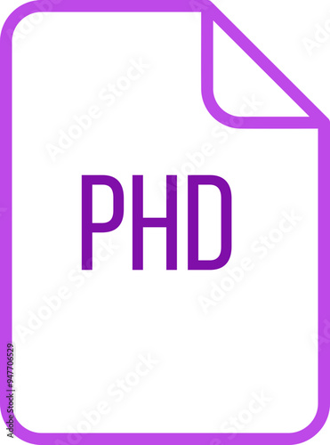 PHD File icon fill rounded corners bold outline