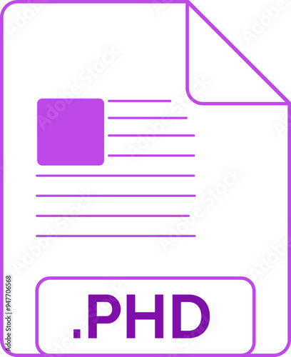 PHD File icon little lines outline